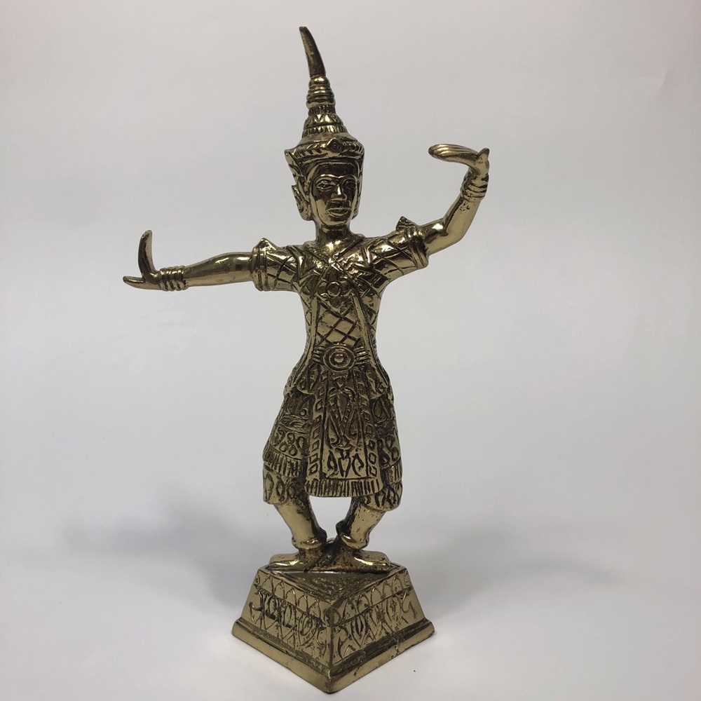 Brass 9” Dancing Cambodian Lady Statue Figurine